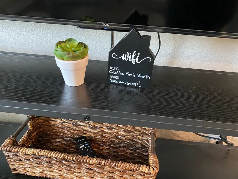 Wi-Fi sign on the media console